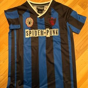 Black and Blue Striped Spider-Punk Jersey